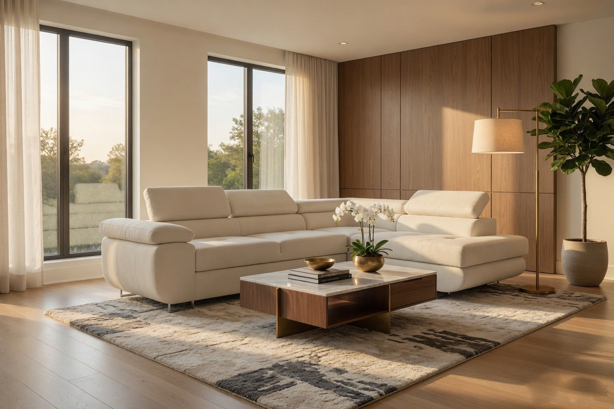 Asto Right Hand Corner Sofa - Cream