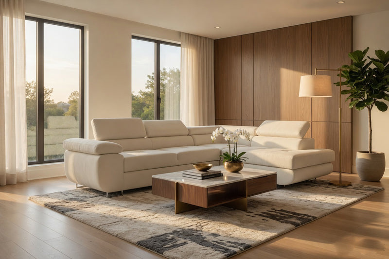 Asto Right Hand Corner Sofa - Cream