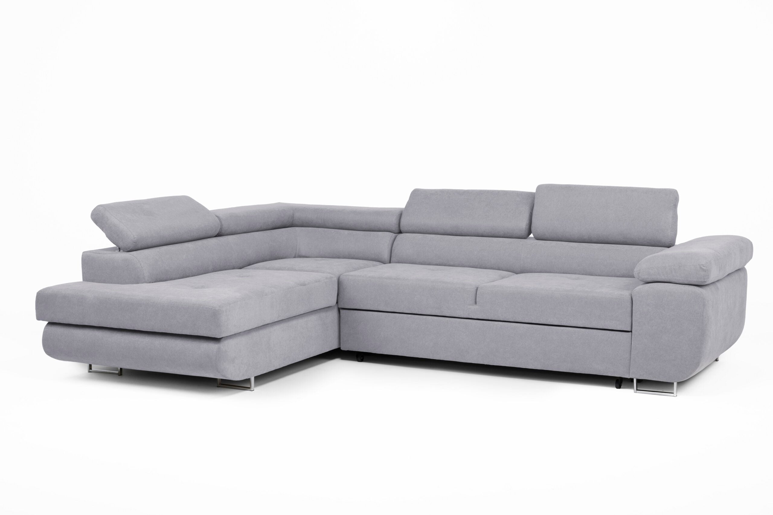 Asto Left Hand Corner Sofa - Silver