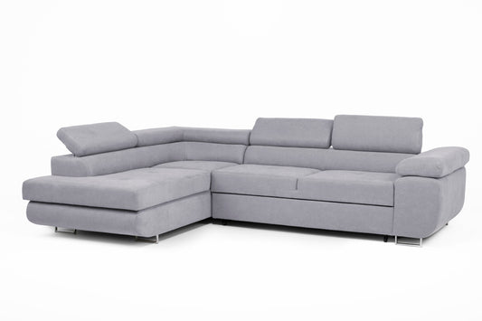 Asto Left Hand Corner Sofa - Silver