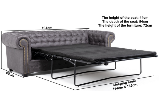 Astor 2 Seater Sofa Bed - Grey