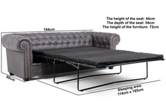 Astor 2 Seater Sofa Bed - Grey