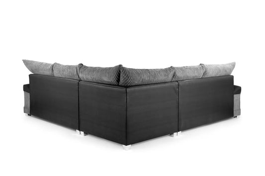 Axania Large Corner Sofa - Black/Grey