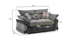 Axania Sofa 2 Seater - Black / Grey