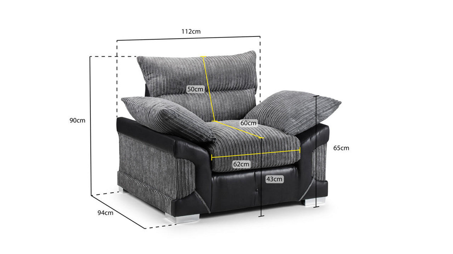 Axania Sofa Set - Black / Grey