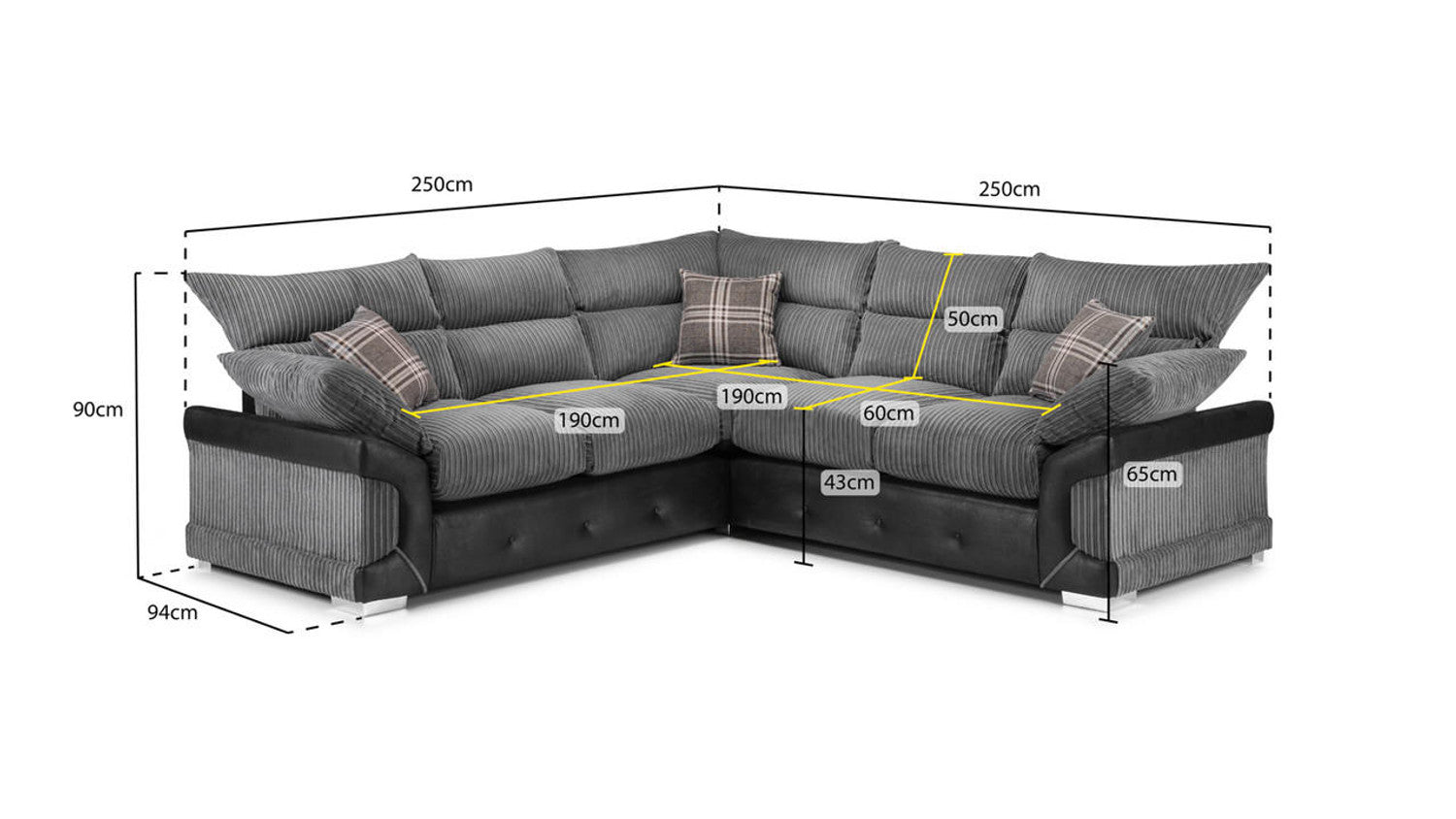 Axania Sofa Set - Black / Grey