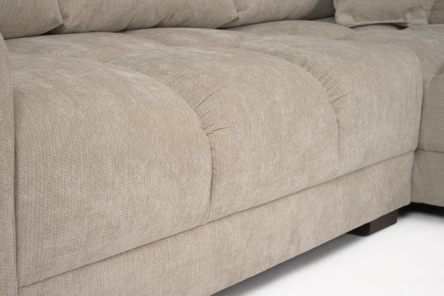 Azzuro Linen Left Hand Sofa Bed - Cream