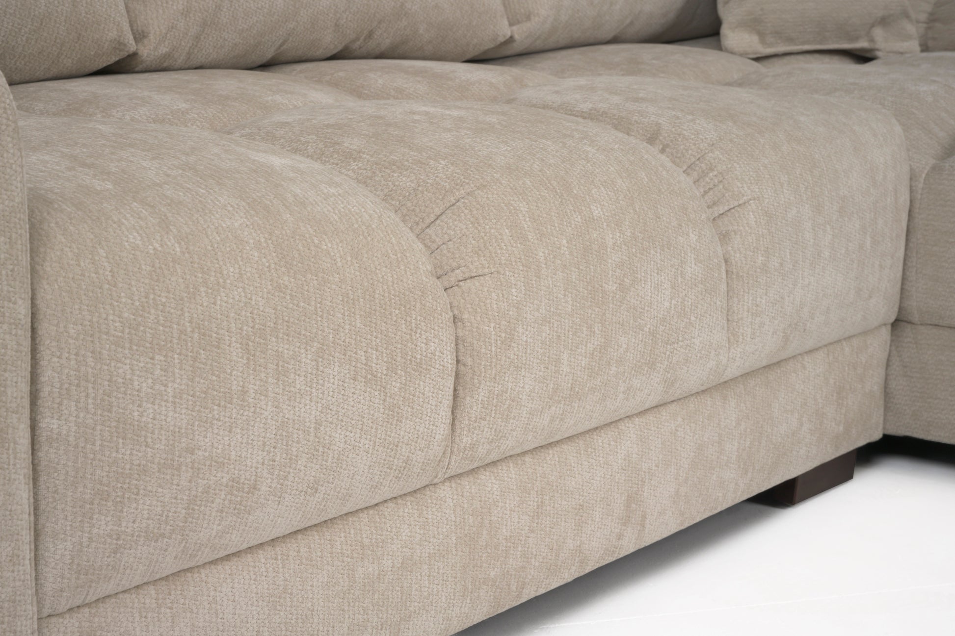 Azzuro Linen Right Hand Sofa Bed - Cream