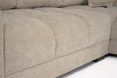 Azzuro Linen Left Hand Sofa Bed - Cream