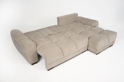 Azzuro Linen Left Hand Sofa Bed - Cream