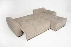 Azzuro Linen Left Hand Sofa Bed - Cream
