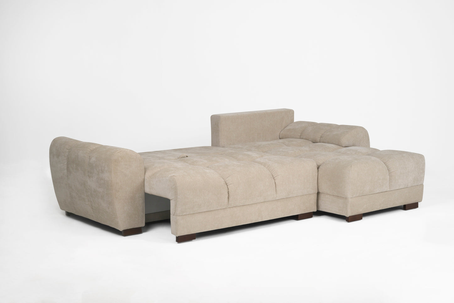 Azzuro Linen Left Hand Sofa Bed - Cream