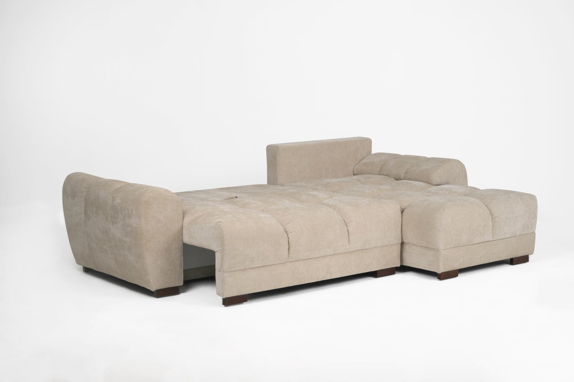Azzuro Linen Right Hand Sofa Bed - Cream
