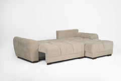 Azzuro Linen Left Hand Sofa Bed - Cream
