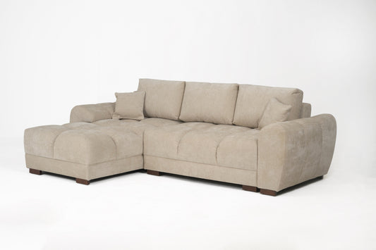 Azzuro Linen Left Hand Sofa Bed - Cream