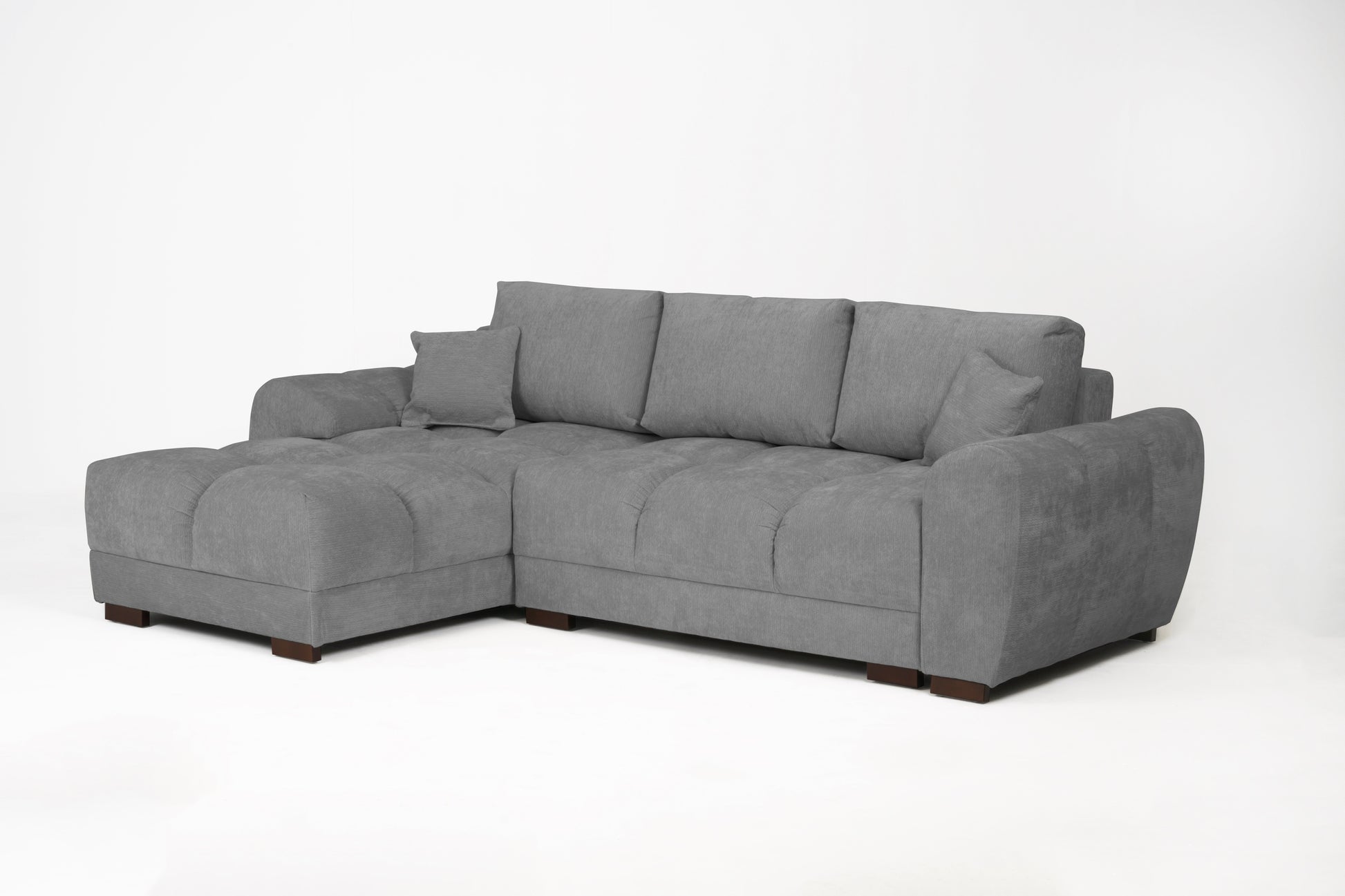 Azzuro Linen Left Hand Sofa Bed - Grey
