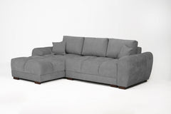 Azzuro Linen Left Hand Sofa Bed - Grey