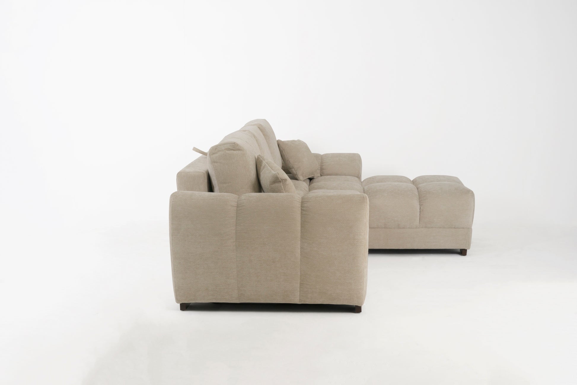 Azzuro Linen Right Hand Sofa Bed - Cream