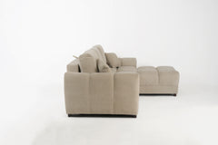 Azzuro Linen Right Hand Sofa Bed - Cream