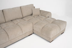 Azzuro Linen Right Hand Sofa Bed - Cream