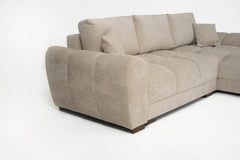 Azzuro Linen Right Hand Sofa Bed - Cream