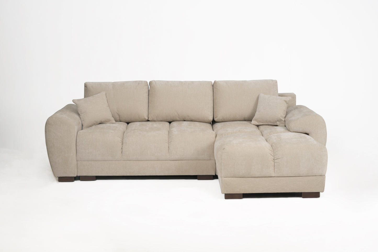 Azzuro Linen Right Hand Sofa Bed - Cream