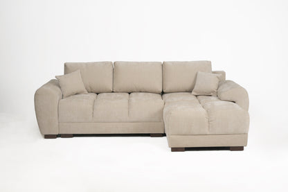 Azzuro Linen Right Hand Sofa Bed - Cream