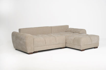 Azzuro Linen Right Hand Sofa Bed - Cream