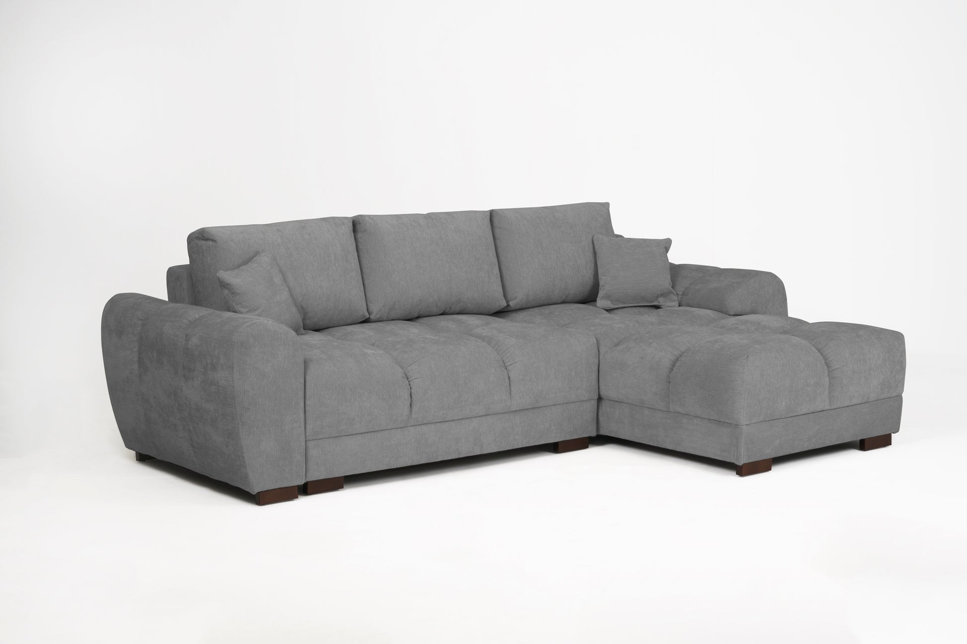 Azzuro Linen Right Hand Sofa Bed - Grey