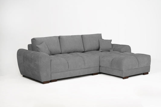 Azzuro Linen Right Hand Sofa Bed - Grey