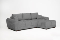 Azzuro Linen Right Hand Sofa Bed - Grey