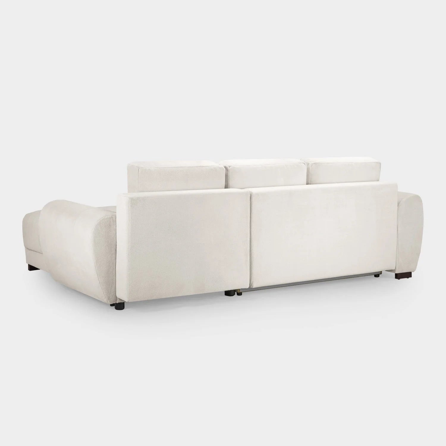 Azzuro Corner Sofa Bed With Storage - Universal Chaise - Plush Velvet  - Cream