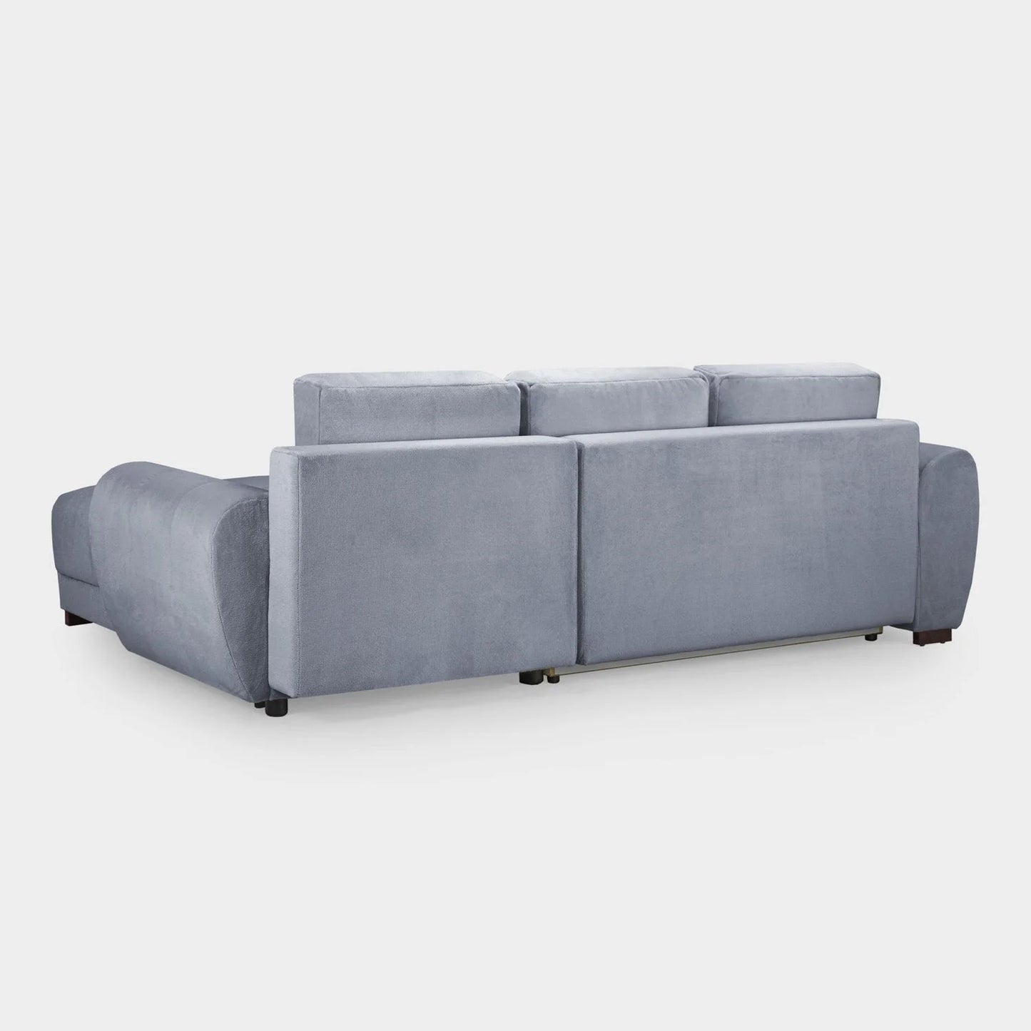 Azzuro Corner Sofa Bed With Storage - Universal Chaise - Plush Velvet  - Grey