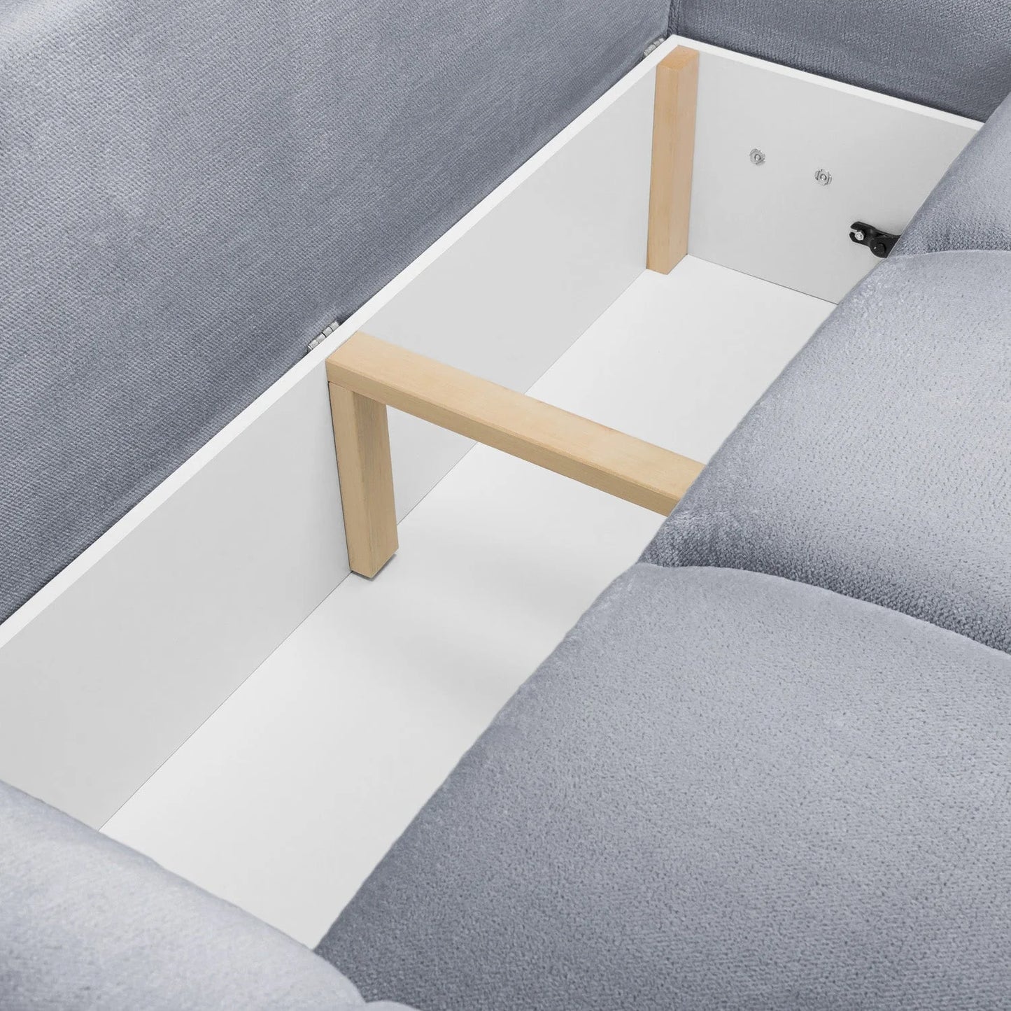 Azzuro Corner Sofa Bed With Storage - Universal Chaise - Plush Velvet  - Grey