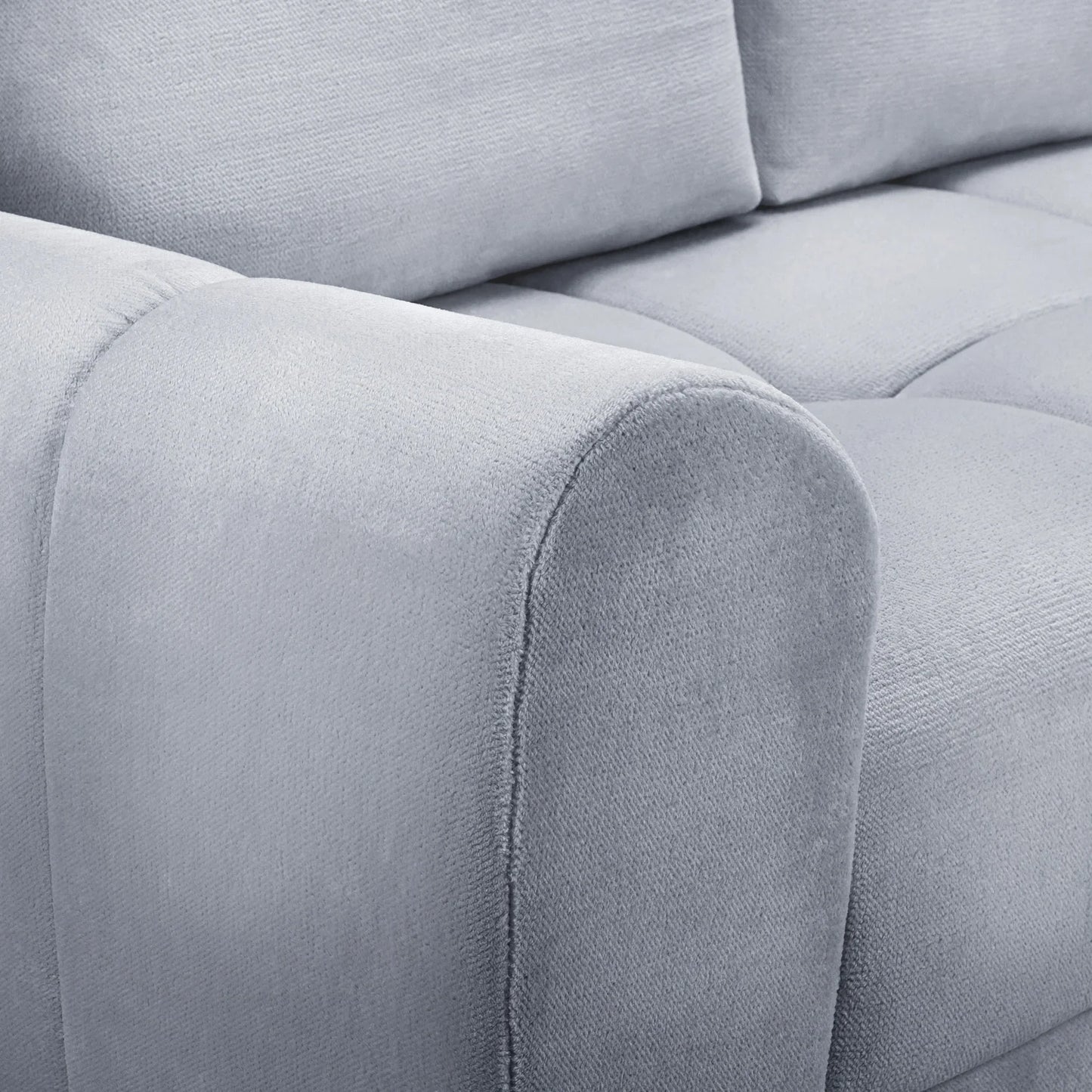 Azzuro Corner Sofa Bed With Storage - Universal Chaise - Plush Velvet  - Grey