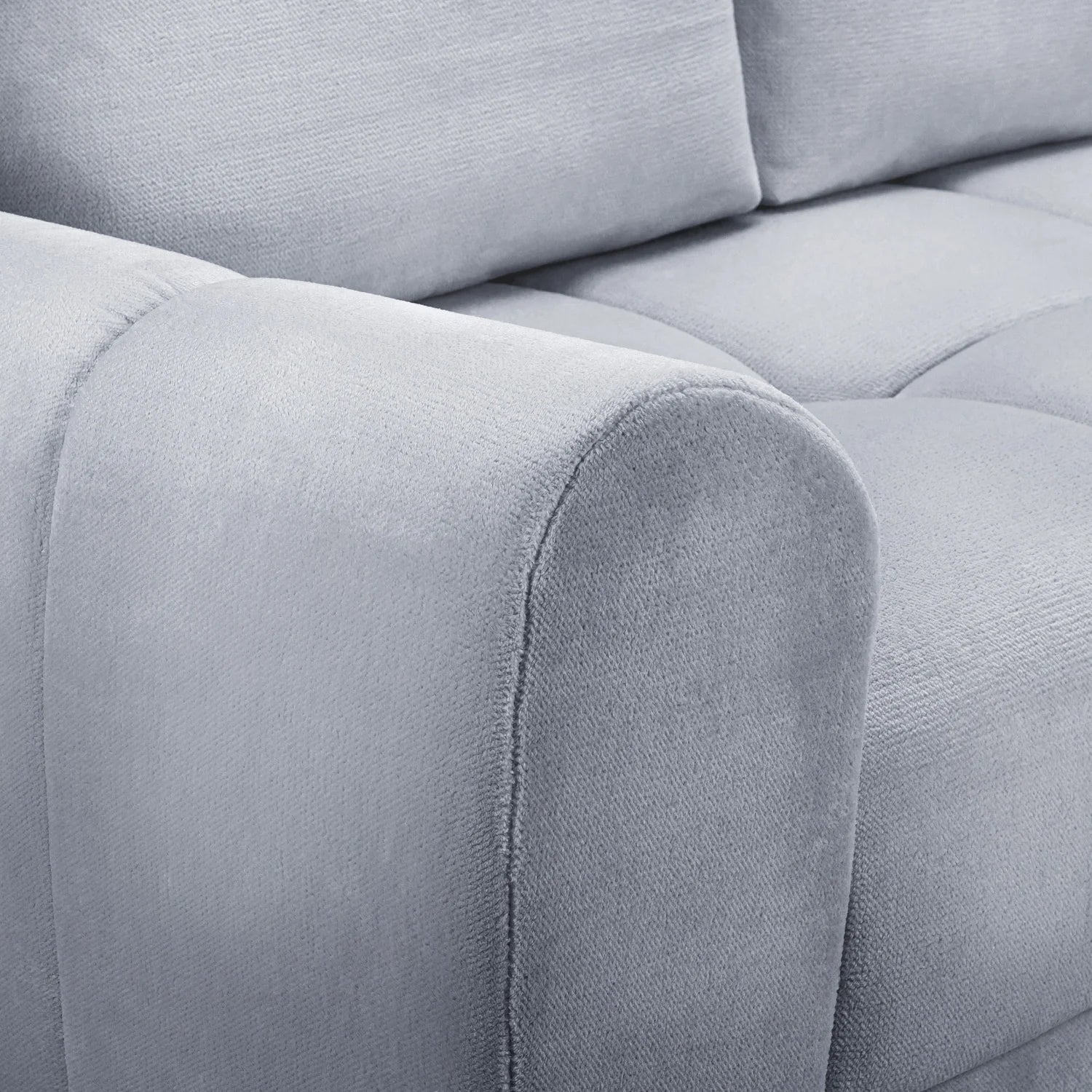 Azzuro Corner Sofa Bed With Storage - Universal Chaise - Plush Velvet  - Grey