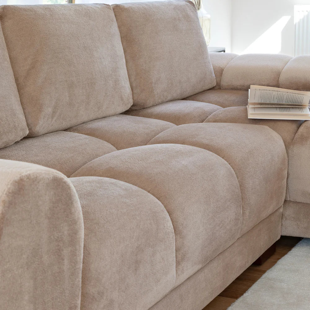 Azzuro Corner Sofa Bed With Storage - Universal Chaise - Plush Velvet  - Mocha