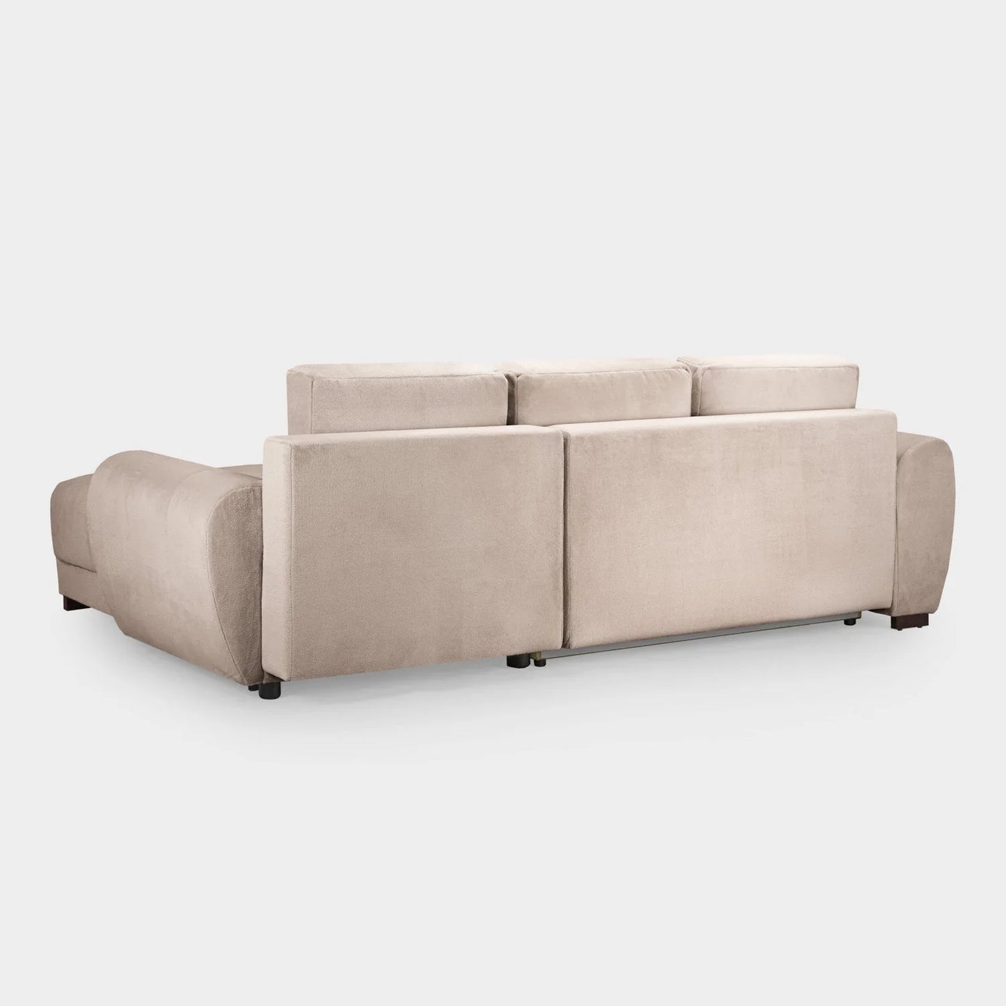Azzuro Corner Sofa Bed With Storage - Universal Chaise - Plush Velvet  - Mocha