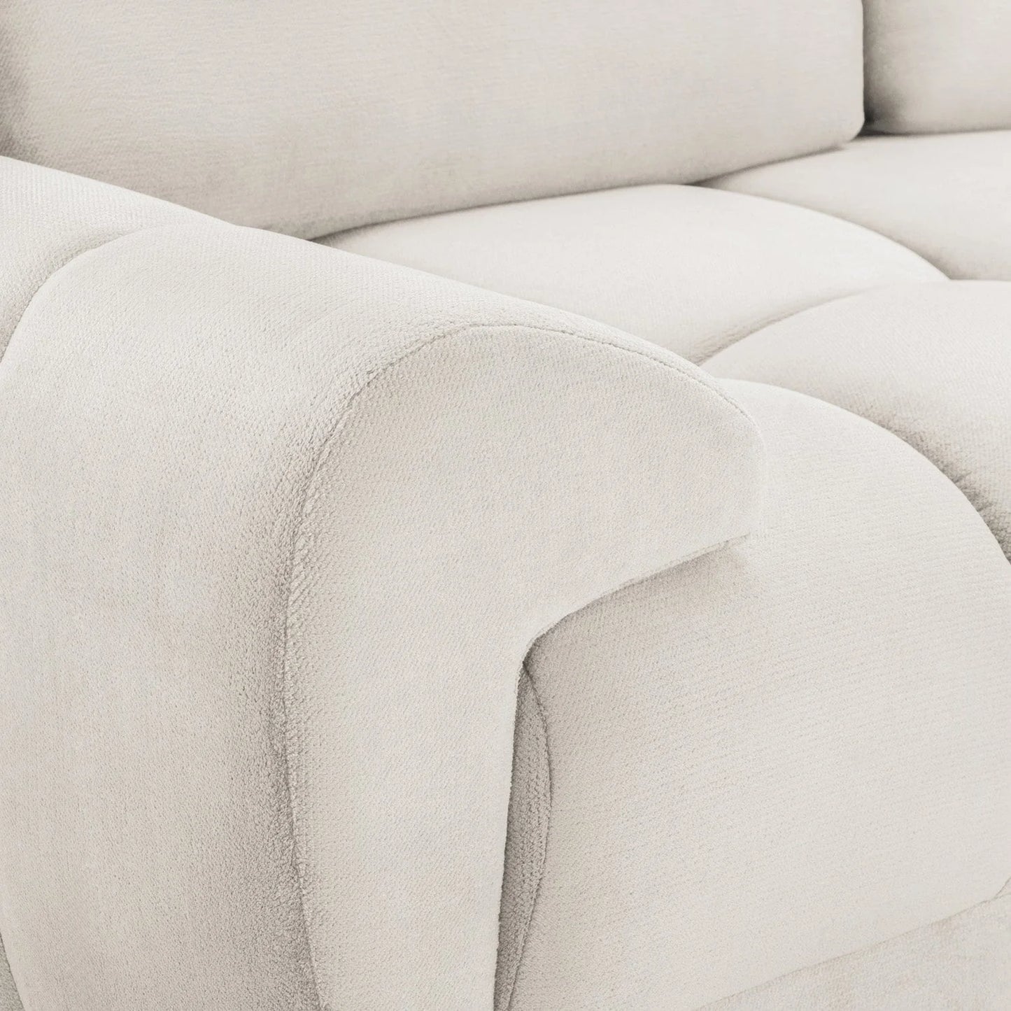 Azzuro 3 Seater Velvet Sofa - Cream - Plush Upholstered