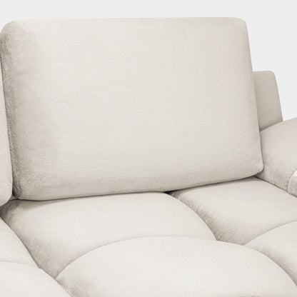 Azzuro 3 Seater Velvet Sofa - Cream - Plush Upholstered