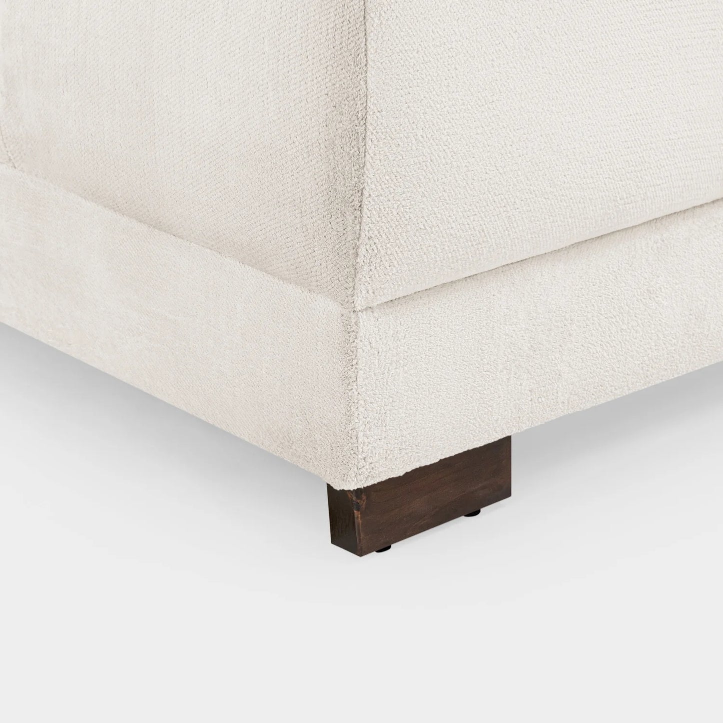 Azzuro Cream Velvet Footstool - Upholstered Sofa Stool