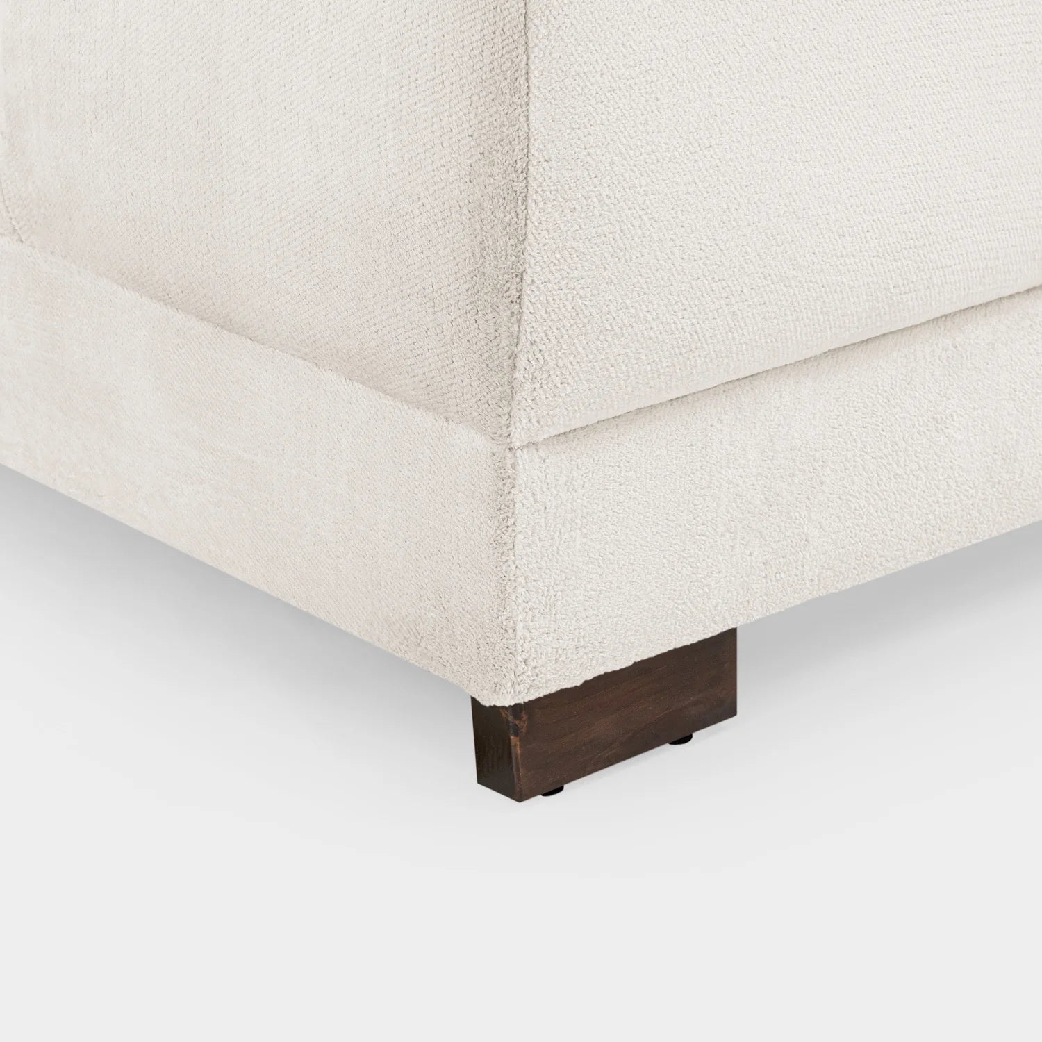 Azzuro Cream Velvet Footstool - Upholstered Sofa Stool