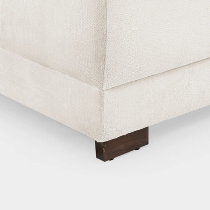 Azzuro Cream Velvet Footstool - Upholstered Sofa Stool