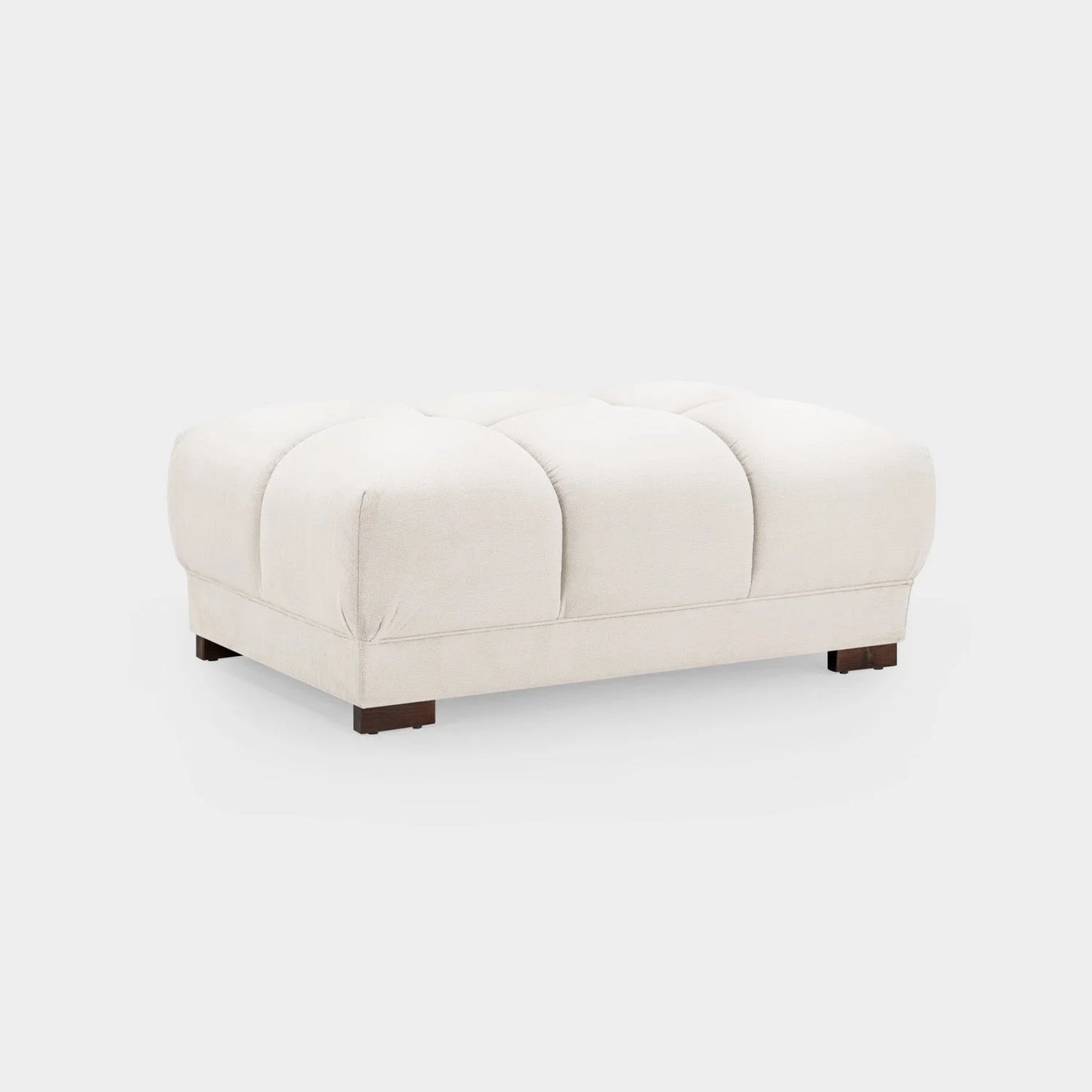Azzuro Cream Velvet Footstool - Upholstered Sofa Stool