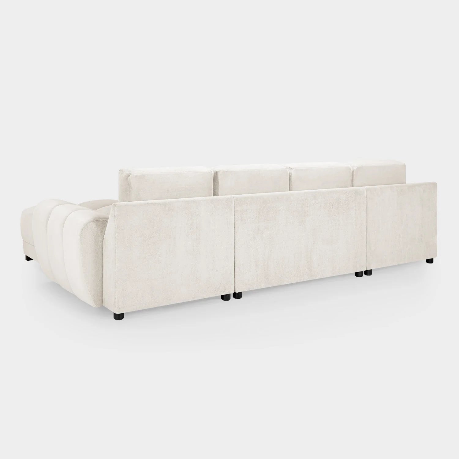 Azzuro Cream U Shape Corner Sofa - Full Back Plush Velvet