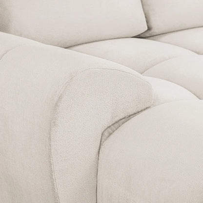 Azzuro Cream U Shape Corner Sofa - Full Back Plush Velvet
