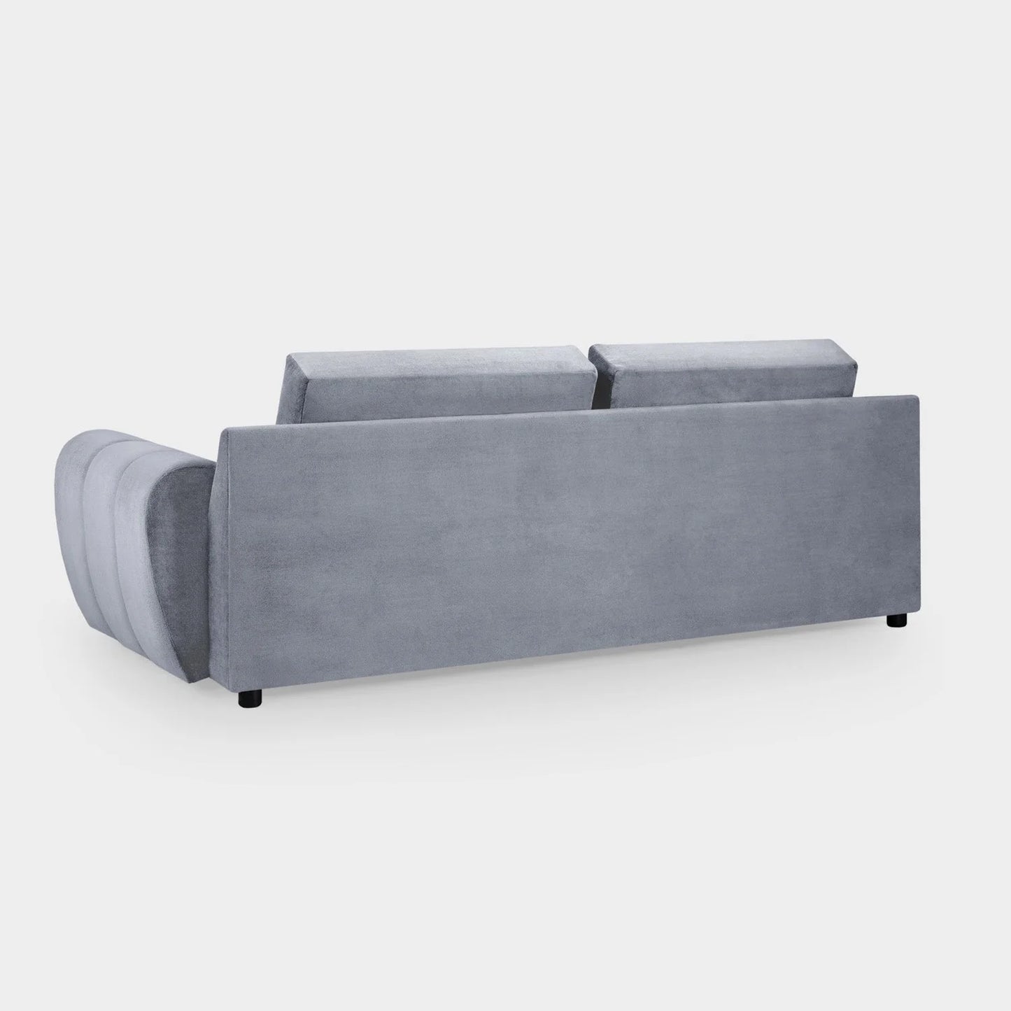 Azzuro 3 Seater Velvet Sofa - Grey - Plush Upholstered