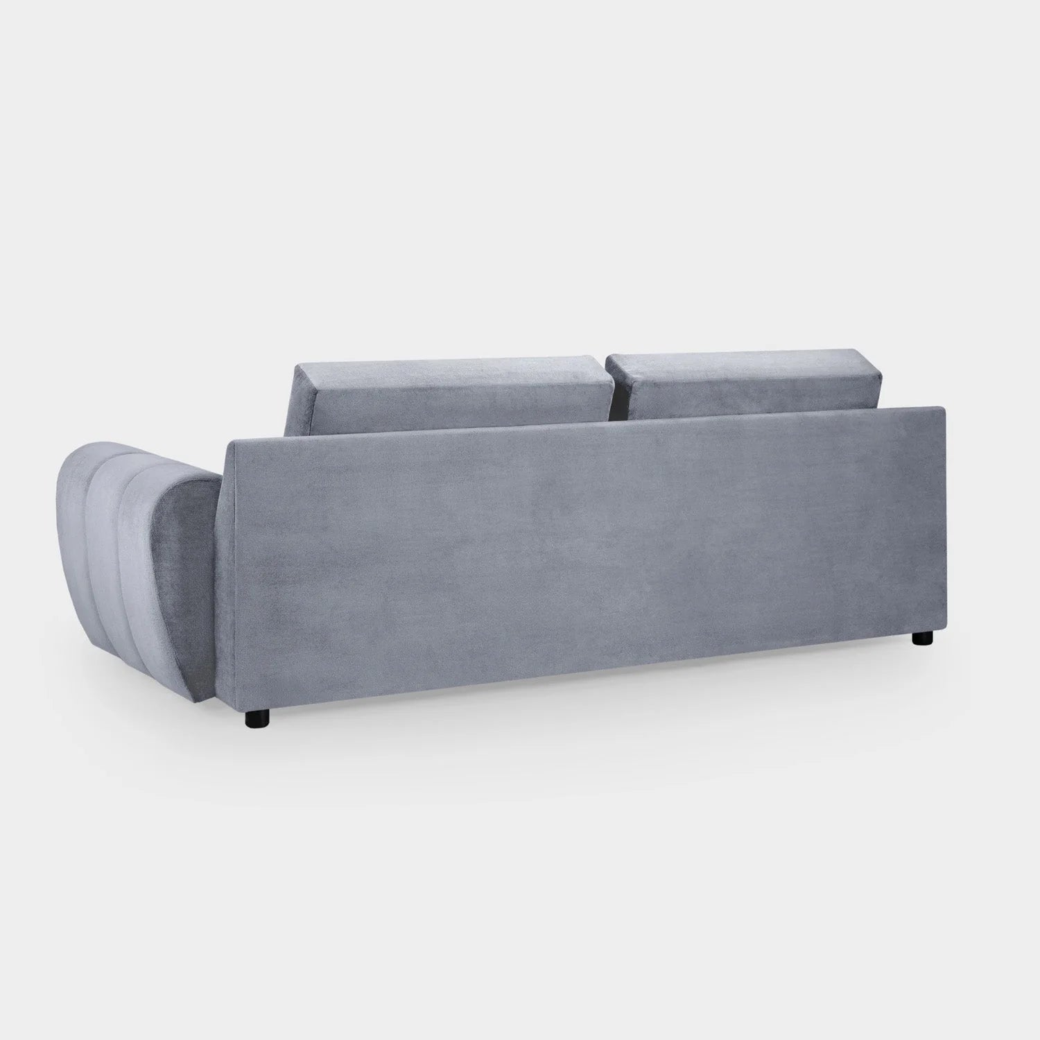 Azzuro 3 Seater Velvet Sofa - Grey - Plush Upholstered