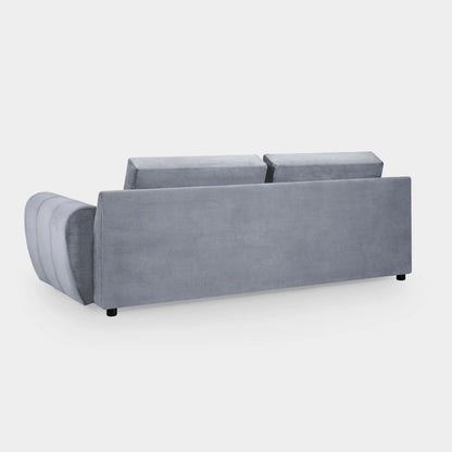 Azzuro 3 Seater Velvet Sofa - Grey - Plush Upholstered