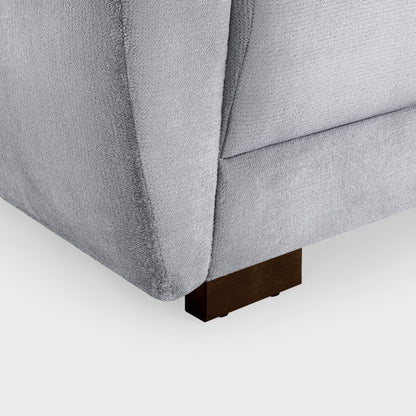 Azzuro 3 Seater Velvet Sofa - Grey - Plush Upholstered